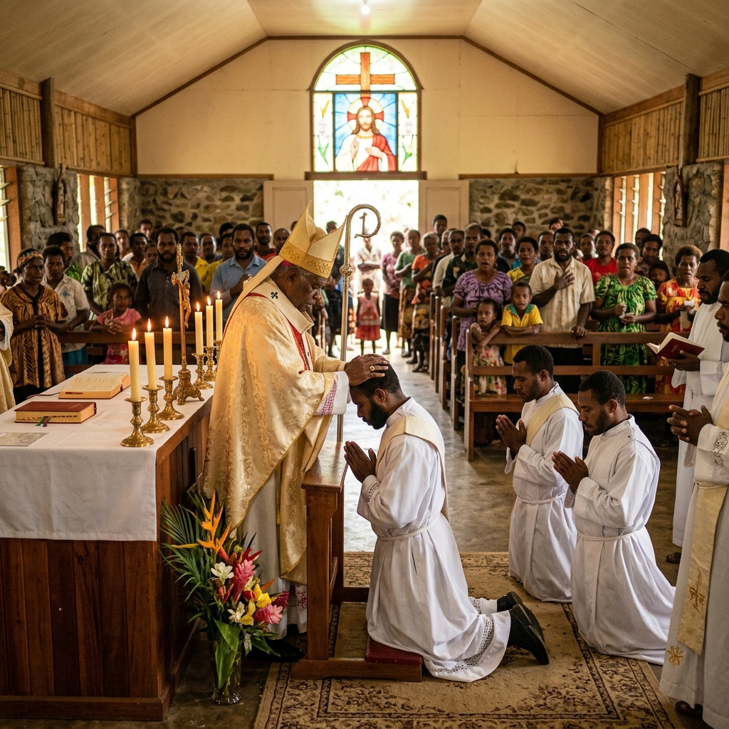 Bishop Siby Mathew Ordains Three New Deacons for the Diocese